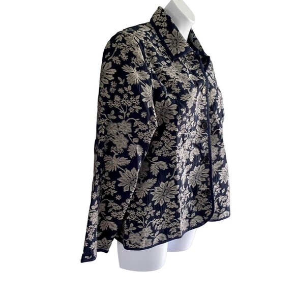 Draper’s & Damon’s Button Up Jacket Blue White Floral Size XL NEW NWT - Picture 4 of 8